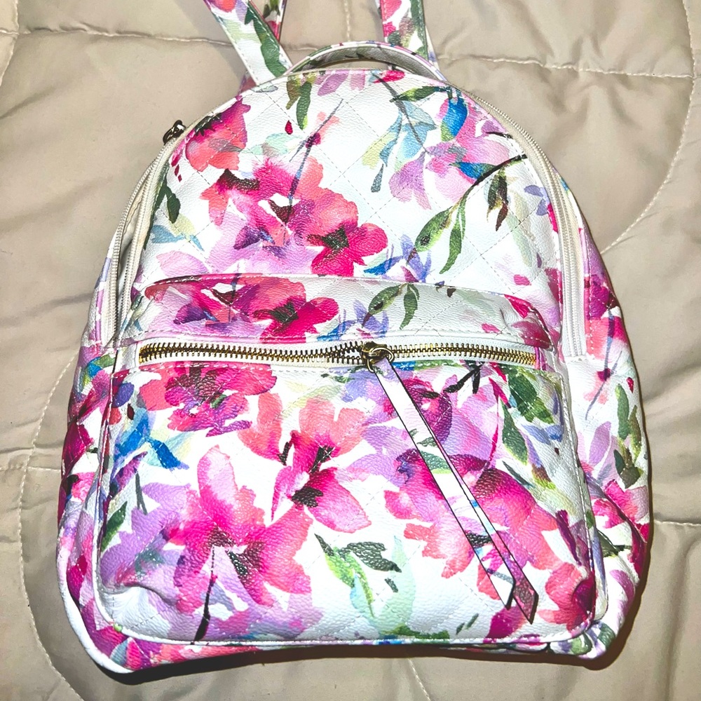 Floral backpack purse